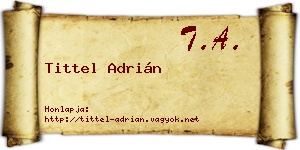 Tittel Adrián névjegykártya