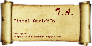 Tittel Adrián névjegykártya
